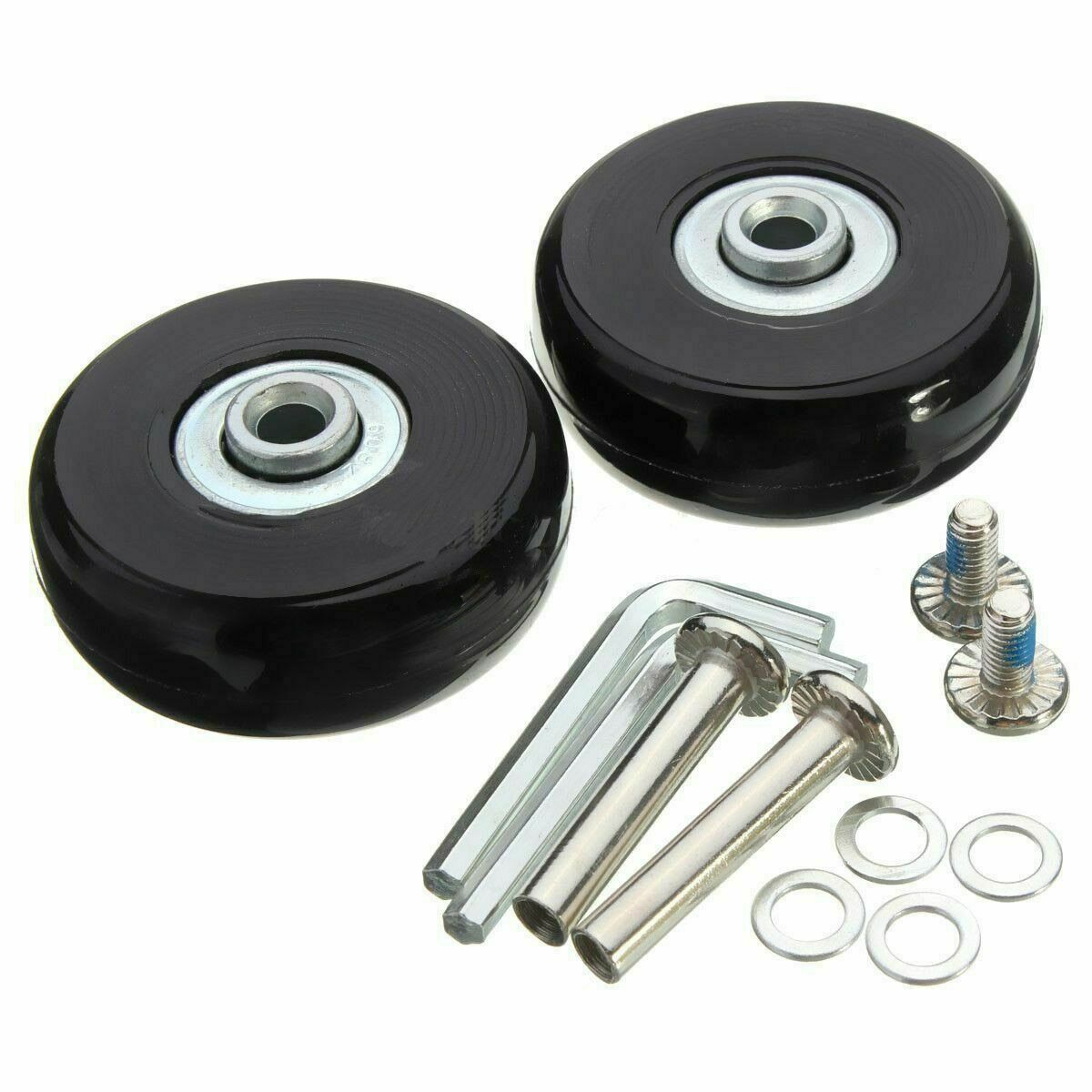 2 Pcs Luggage Suitcase Replacement Wheels Repair OD 50mm Axles Deluxe Repair (S)