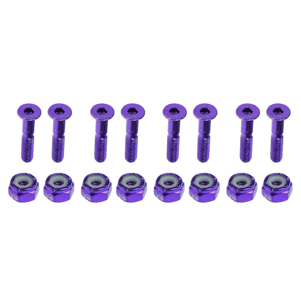 Set of 16 Carbon Steel Longboard Screws Bolts 1'' Flat Head Truck Hardware