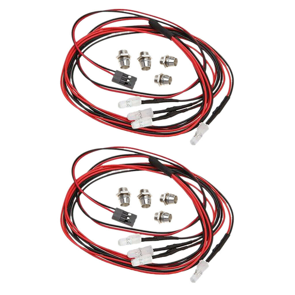 8 LED 5mm Haedlight Bright Lights White+Red for 1/10  Redcat RC Cars