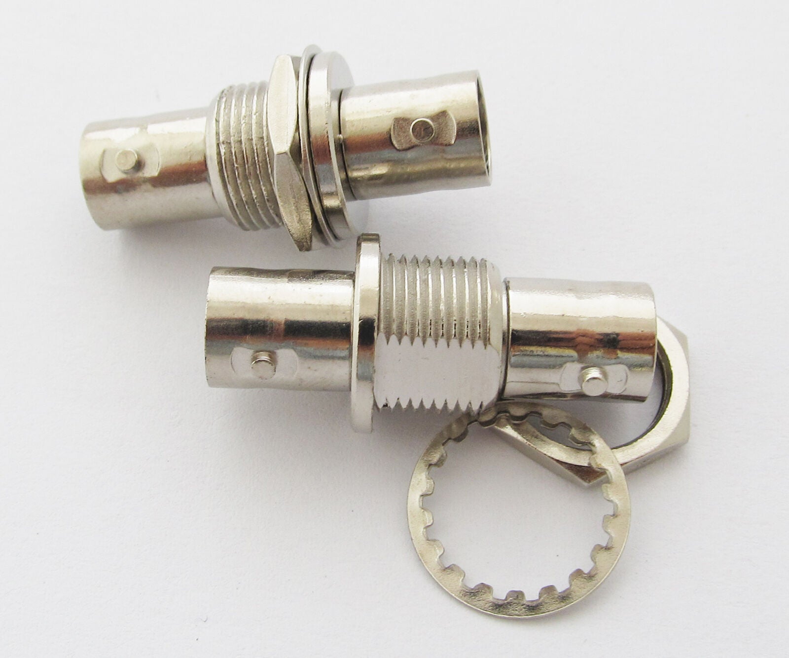 50pcs BNC Female Jack to BNC Female with nut bulkhead Straight Adapter Connector