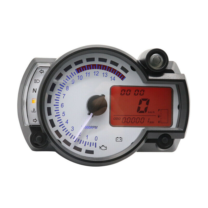Motorcycle ATV Bikes 7 Color LED Odometer Speedometer Digital Gauge Tachometer