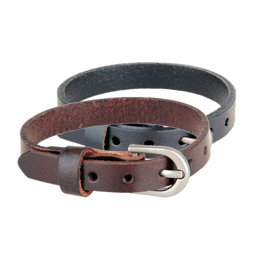 2 Pieces Chic Cow Leather Wristband Cuff Bracelet Bangle Charm Women Jewelry