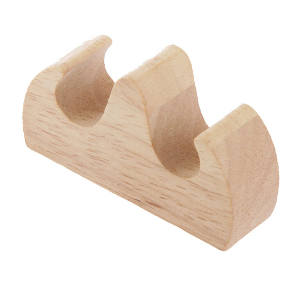 3x Wooden 2 Ports Chinese Writing Calligraphy Brush Pen Rest Stand Supporter
