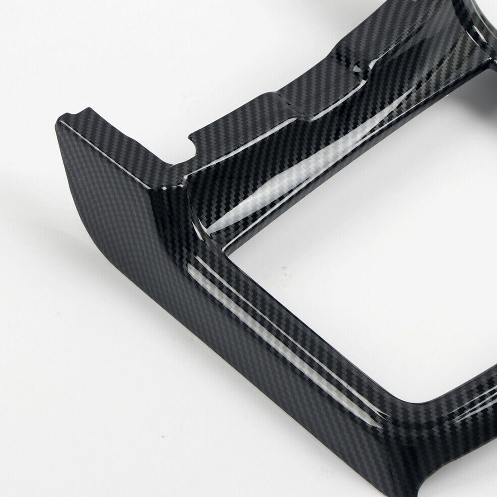 Carbon Fiber Black Front Water Cup Holder Frame Trim For Dodge Charger 2015-2020