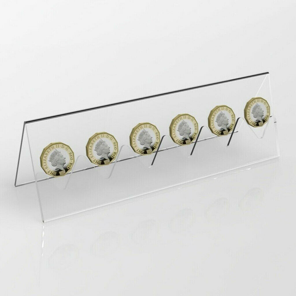 1pc Coin Display Rack Coin Collection Holder Acrylic Stand 20x5.9x6.6cm