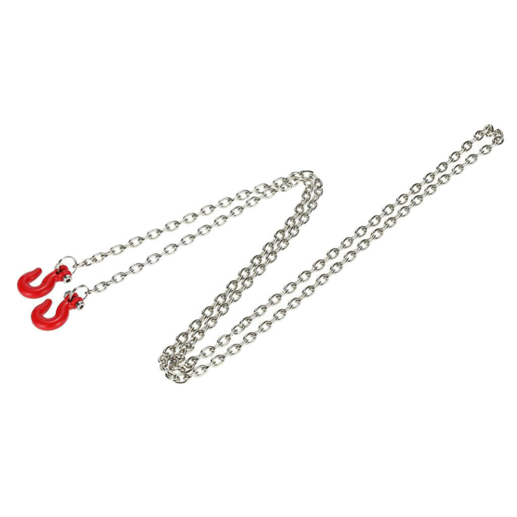 Pair Of Red RC Trailer Hook Tow Chain Fit 1/10 D90 Axial SCX10 Replacements