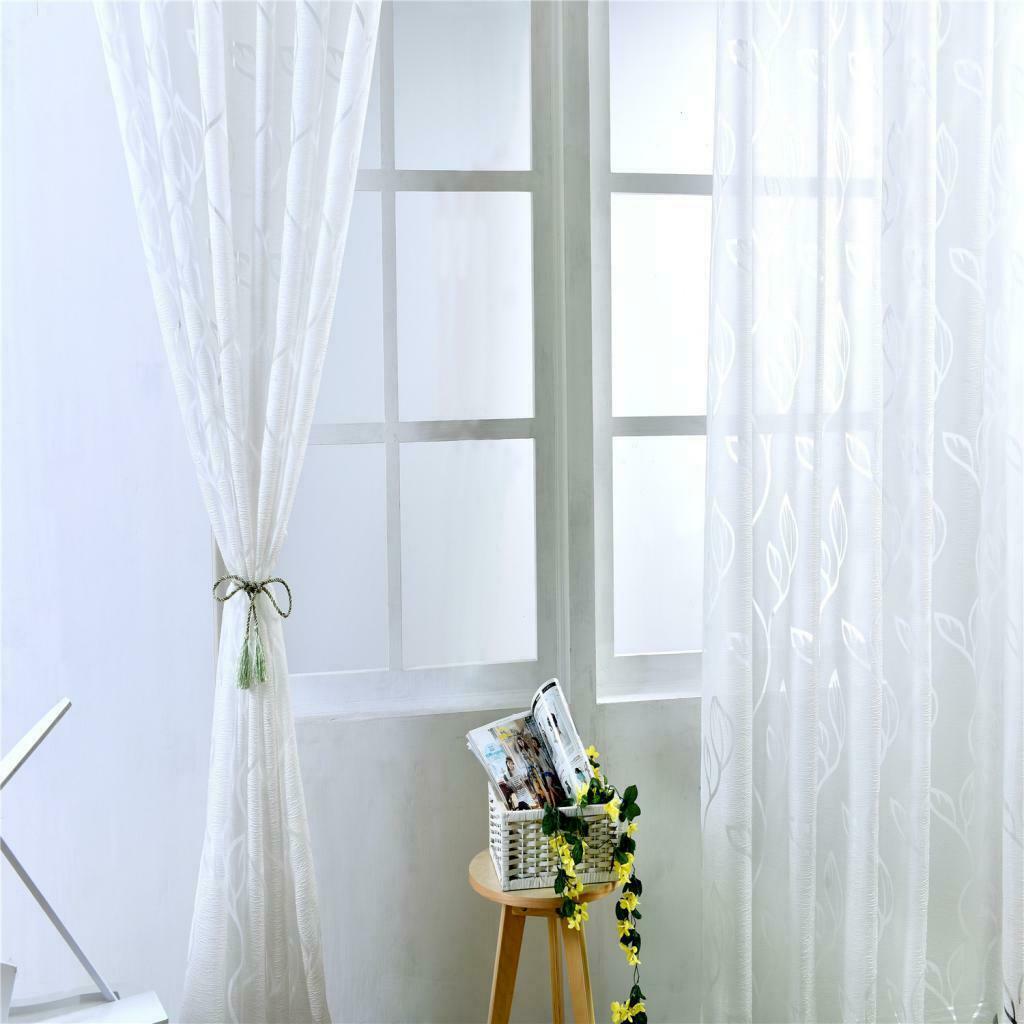 Hanging Curtain Flat Window Gauze Curtain Back Tab Curtain Divider White