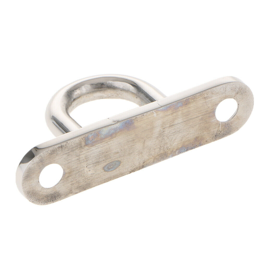 2Pieces 5mm 304 Stainless Steel Oblong Pad Eye Plate Staple Ring Hook U-Shap