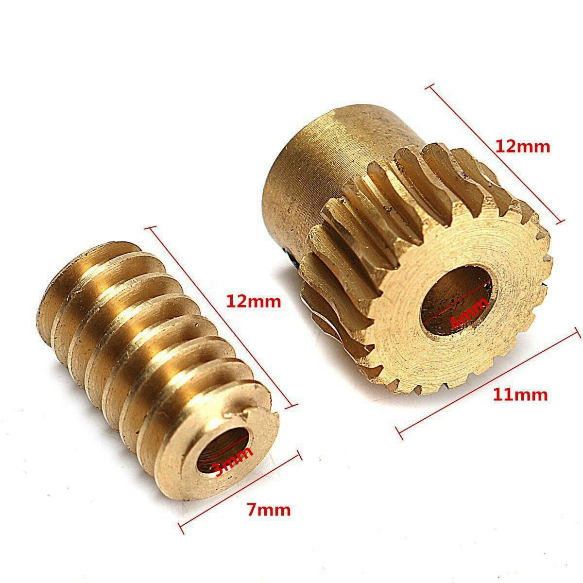 0.5 Modulus 1:20 Reduction Ratio Gear Motor Output Brass Copper Worm Wheel Gear