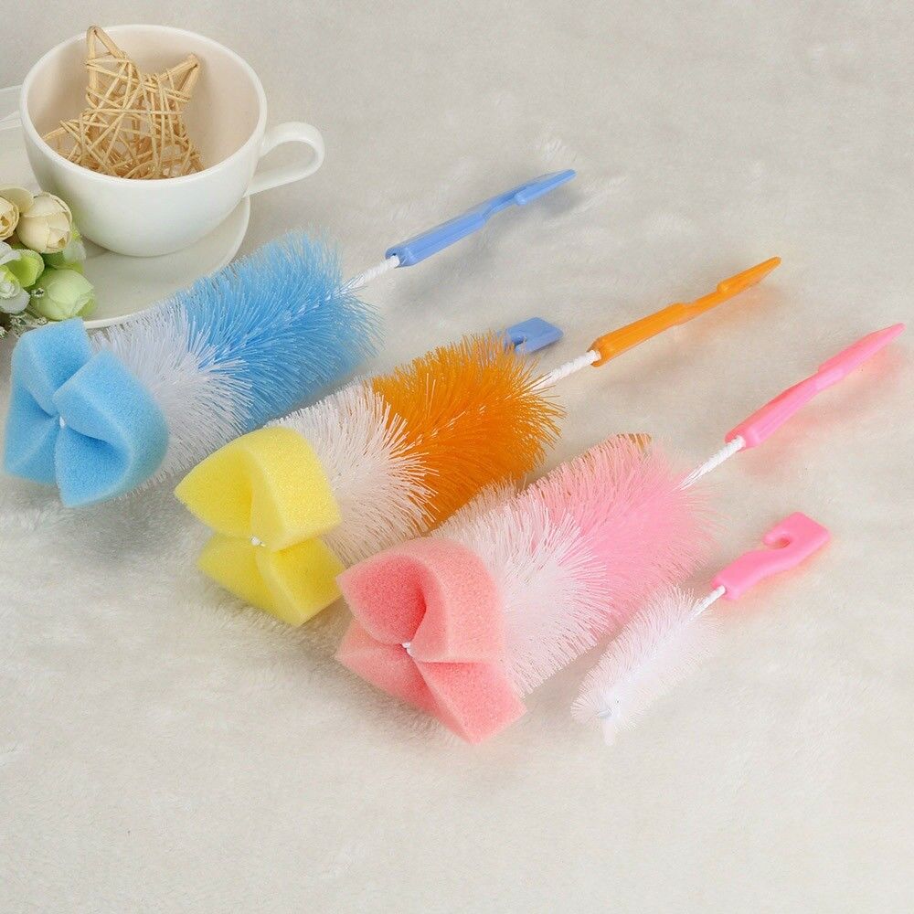2PC Baby Bottle Cup Glass Brush Cleaner Spout Teapot Washing Cleaning Tool Brush