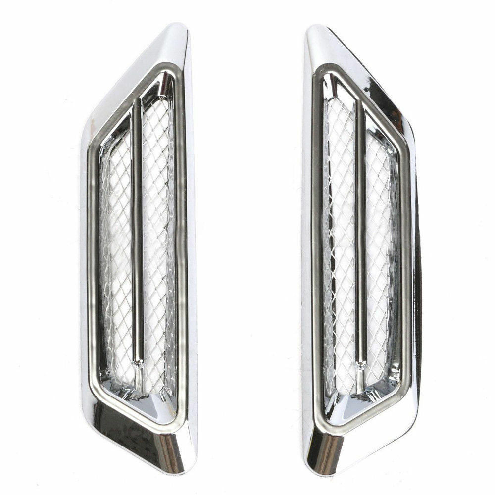 2pcs Universal Chrome Car Auto SUV Air Flow Fender Side Vent Decor Stickers DIY