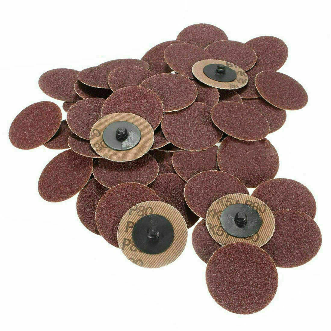 50 PCS 2 inch /50 mm 80 Grit Roll Lock Sanding Roloc Disc Abrasive Pads S
