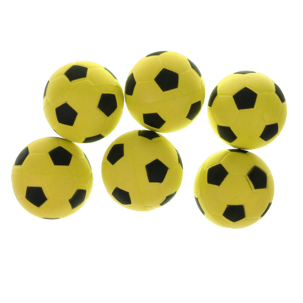 12pcs 2.4" EVA Foam Bouncy Football Balls Children Fitness Toys Yellow
