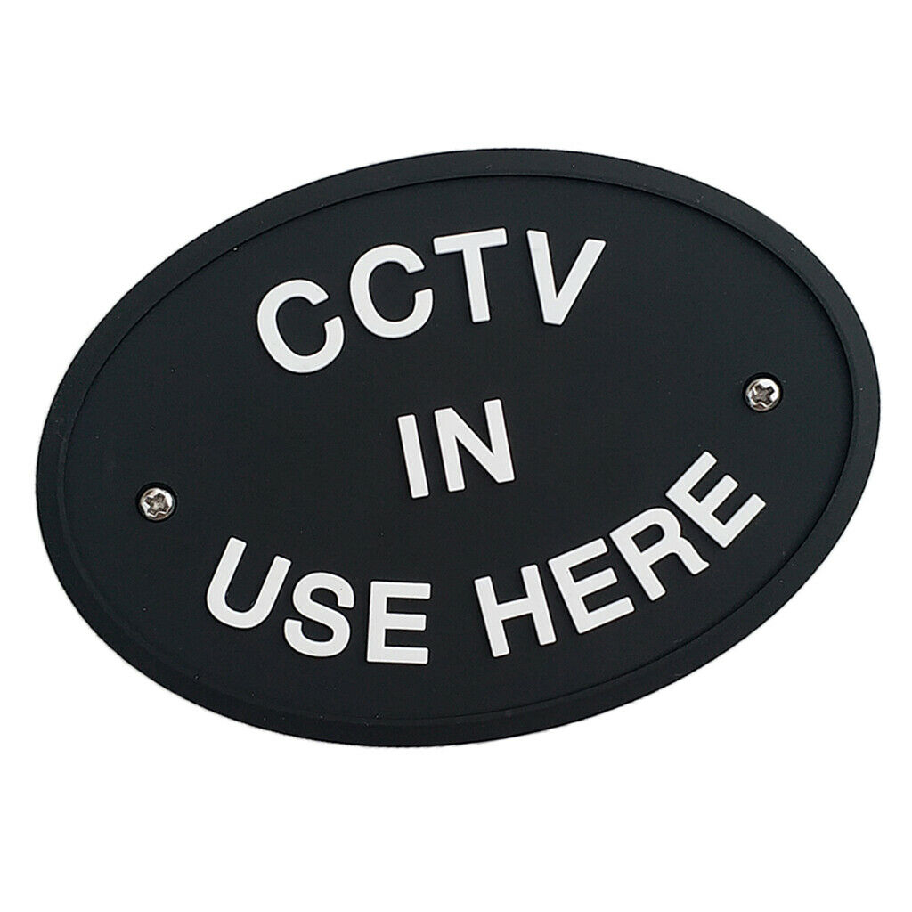 2pcs PVC Rubber CCTV in Use Warning Sign Plaque Plate Wall or Door Mounted
