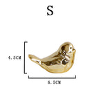European Style Ceramic Golden Small Bird Shaped Candlestick Home Ornament