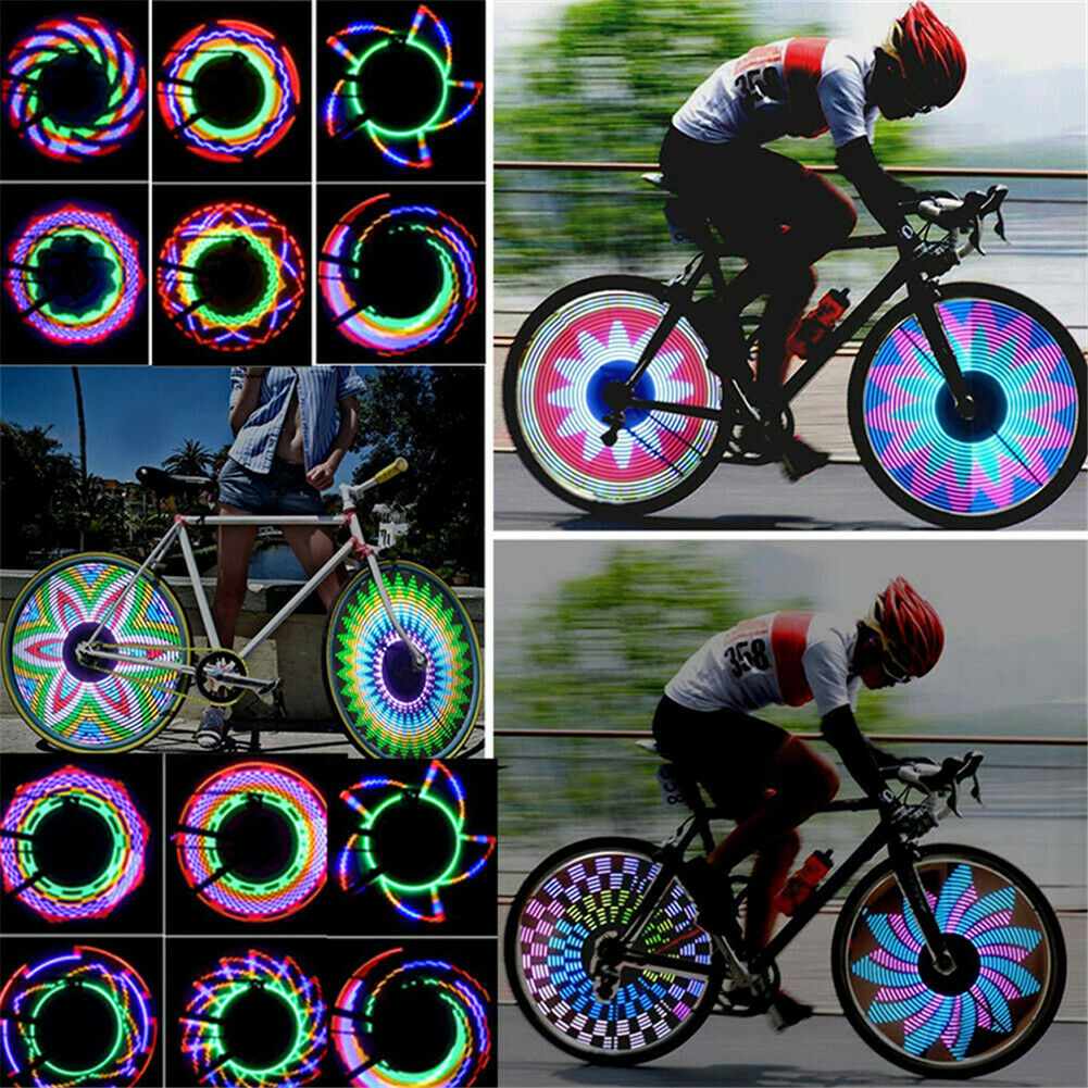 32 Patterns Bike Light Double Display Bicycle Spoke Light Riding Warning Lights