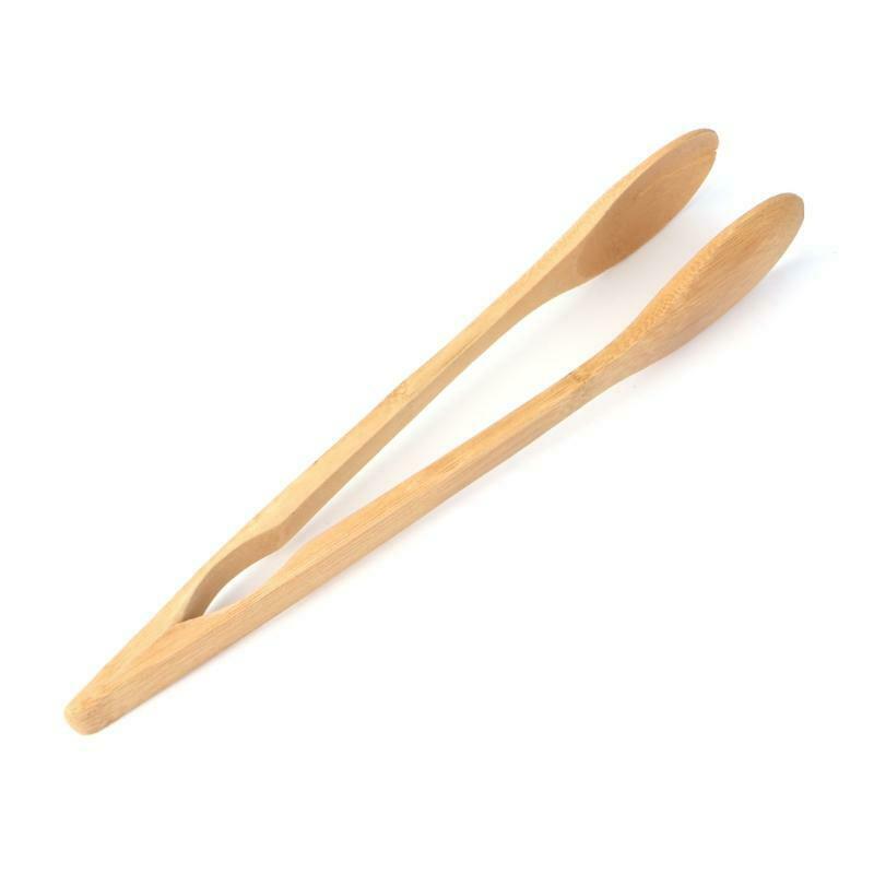 Bamboo Wooden Food BBQ Salad Toast Tongs Cake Pastry Tea Clip Clamp Kitchen Tool