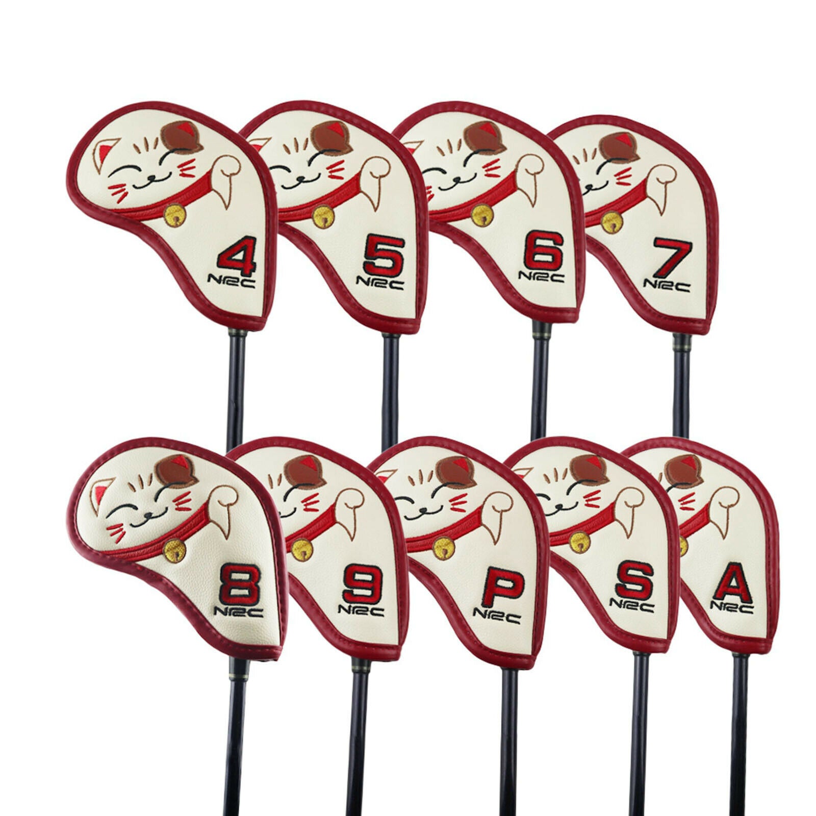 9PCS/Set Golf Club Head Covers, Waterproof Golf Iron Cover Dustproof Covers