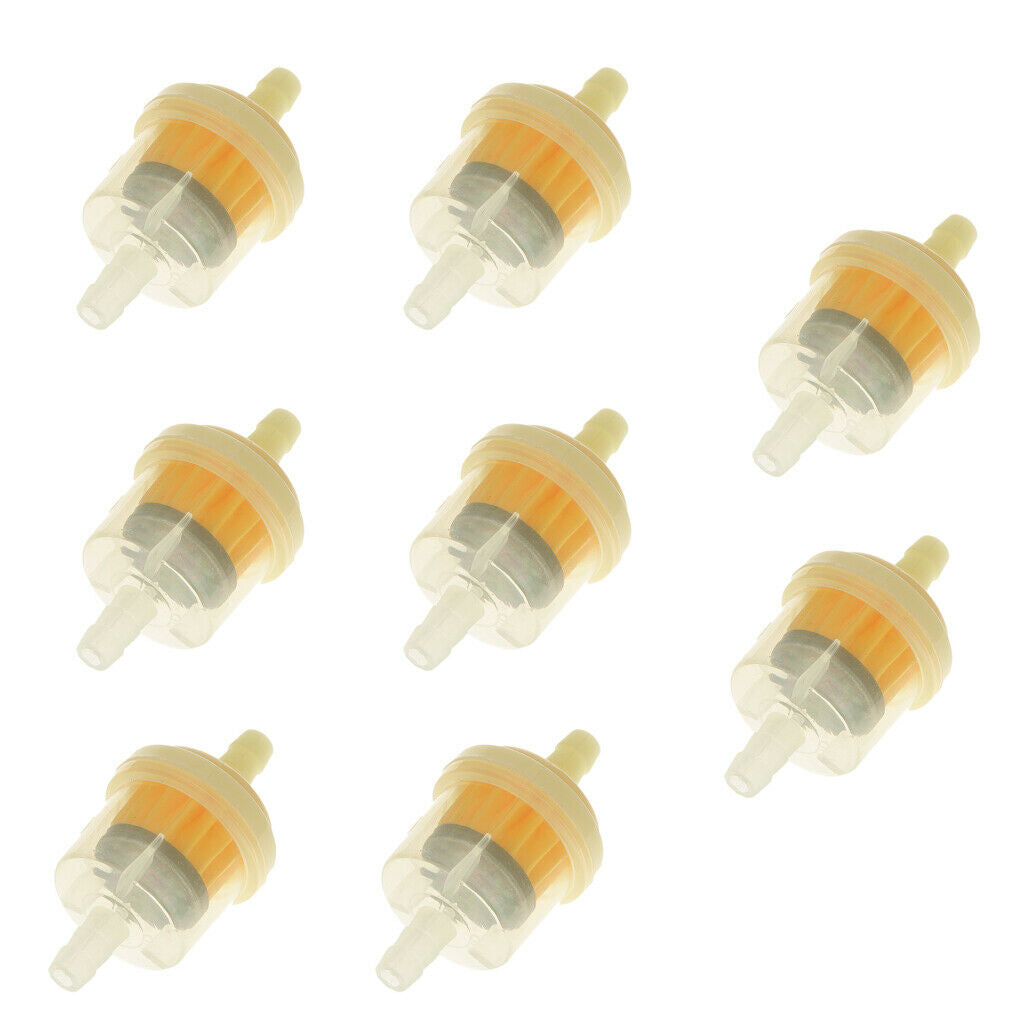 8pcs Universal Motorcycle Mini Inline Fuel Gas Petrol Filters Engine Plastic