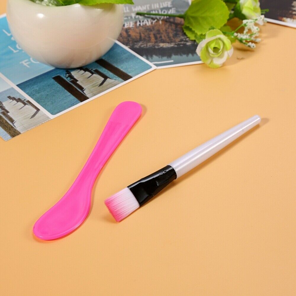 DIY Beauty Masks Bowl Cosmetic Mixing Spoon Brush Kit w/ Make Up Brushes 4 IN 1