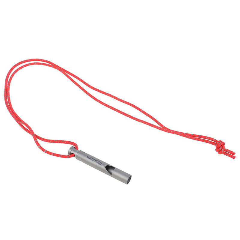 1pc Ultralight Titanium Whistle with Cord Portable Emergency Camping WhistleBDA