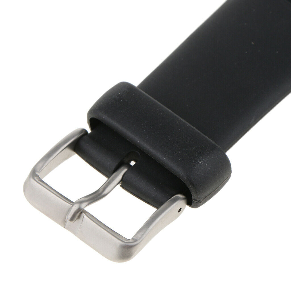 Prettyia Black Silicone Watchband for SUUNTO VECTOR Stainless Steel Buckle
