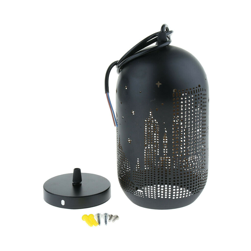 Industrial Style Replacement Lamp Shade,22.5x14cm, Black, Wax Gourd Design