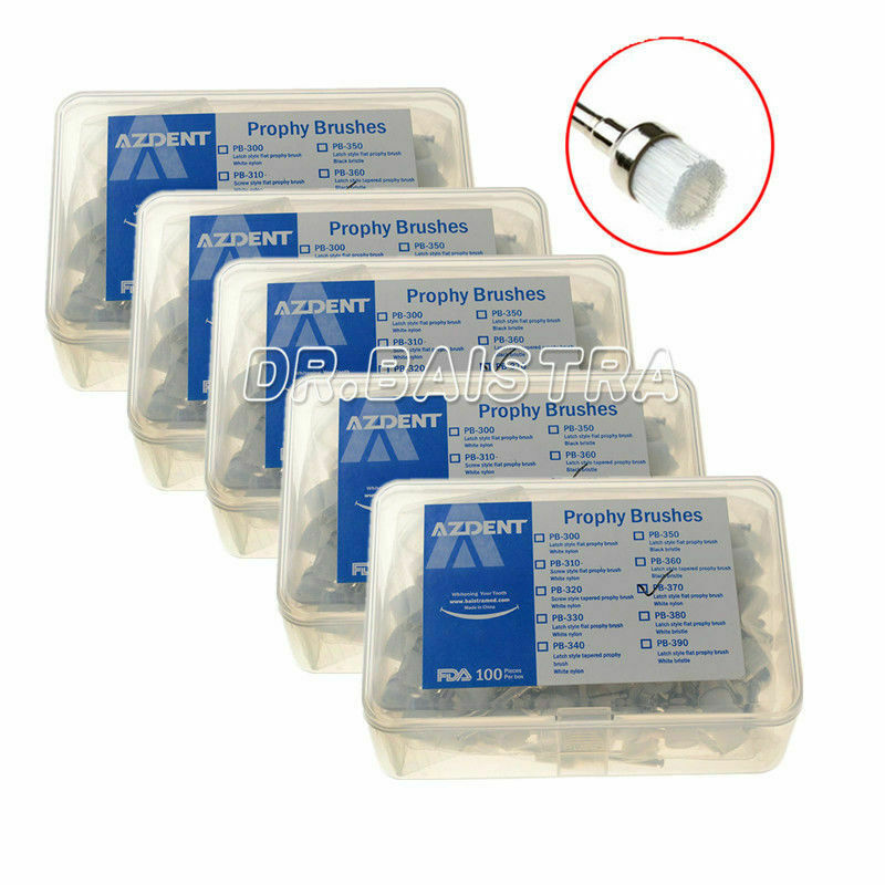 5X AZDENT Dental Prophy Polishing Brush Bowl Shape Brushes White Nylon PB-370