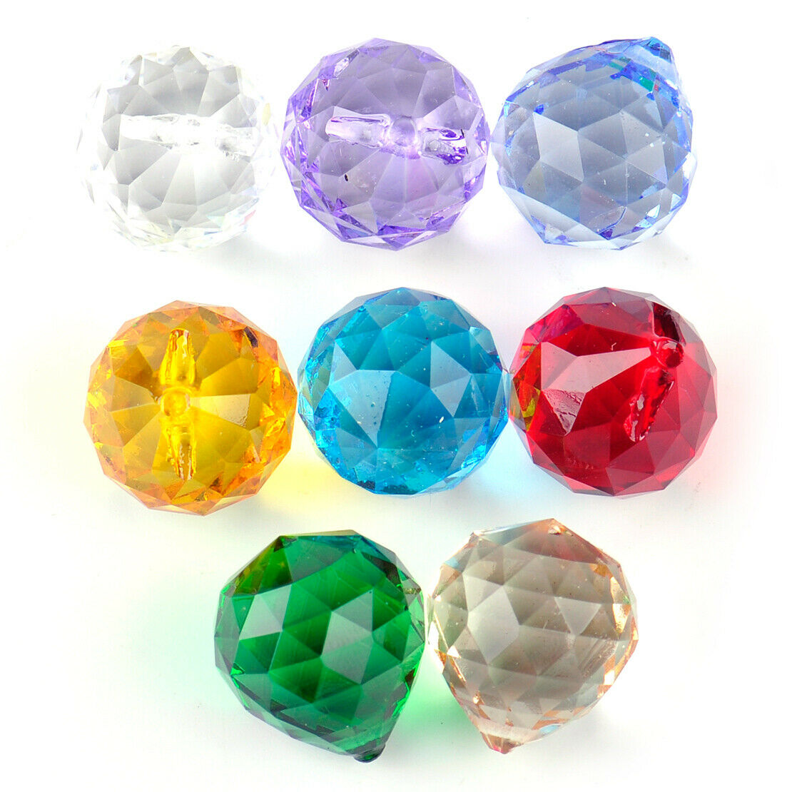 8PCS 20mm Chandelier Crystal Glass Ball Prisms Pendants Drop Lamp Light Parts An