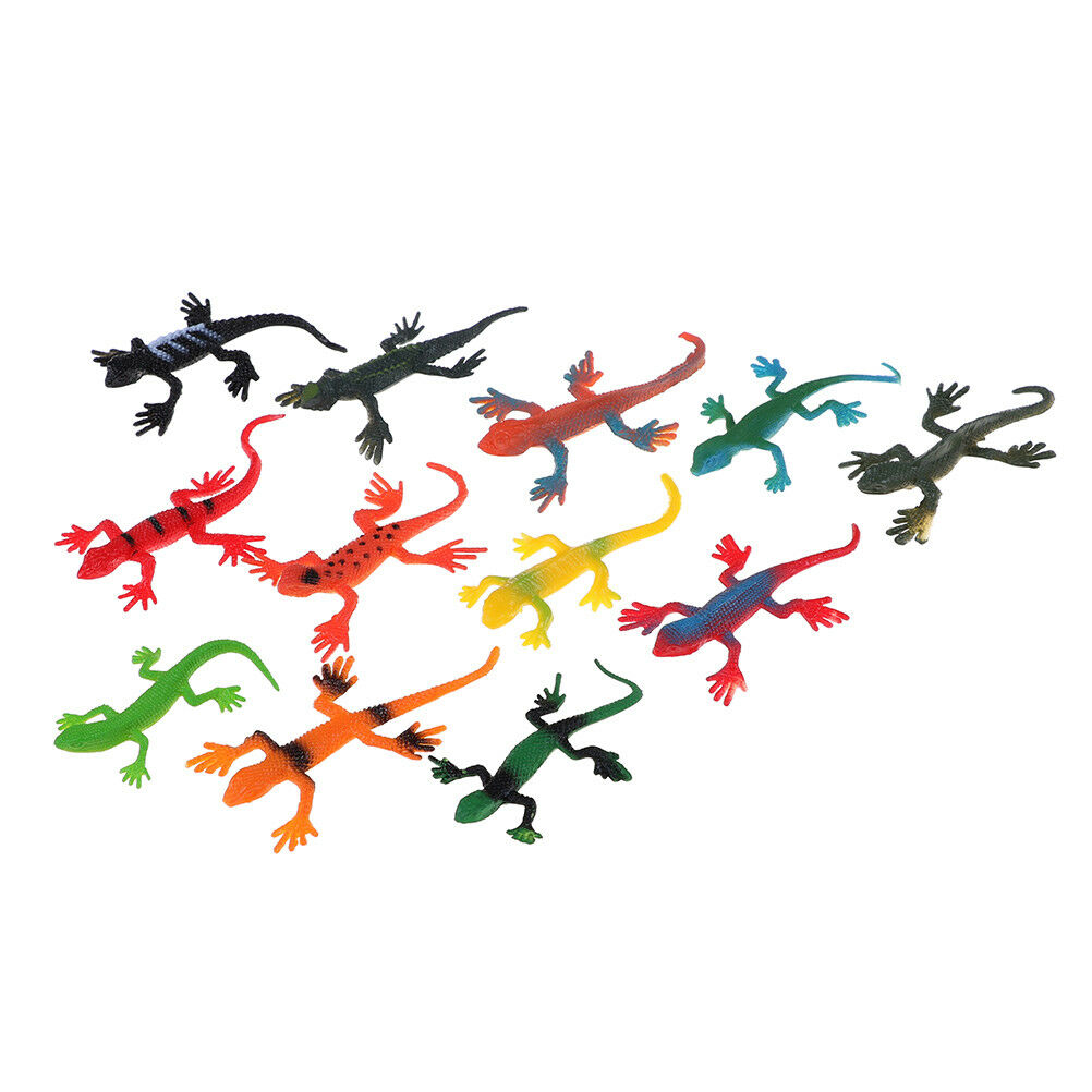 12Pcs/set small plastic lizard gecko reptiles gigures kids party bag fill.l8