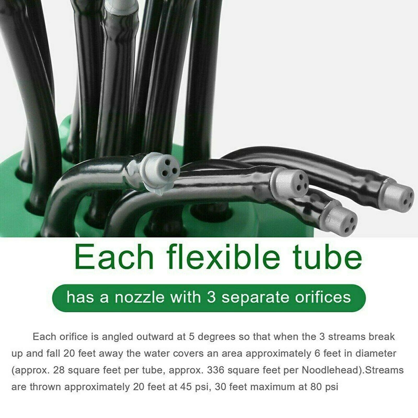 360° Automatic Flexible Tube Multi Head  Garden Sprinkler Watering Sprayer CA
