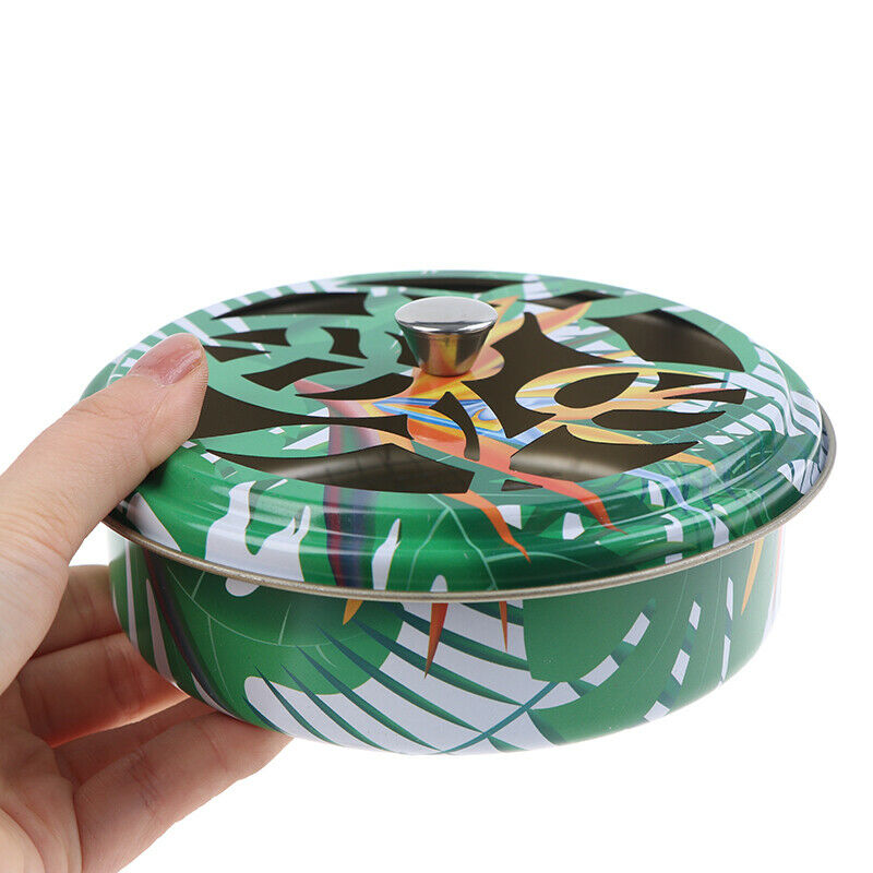 Stainless Steel Fireproof Mosquit Incense Coil Tray Net Rack Box with Han.l8