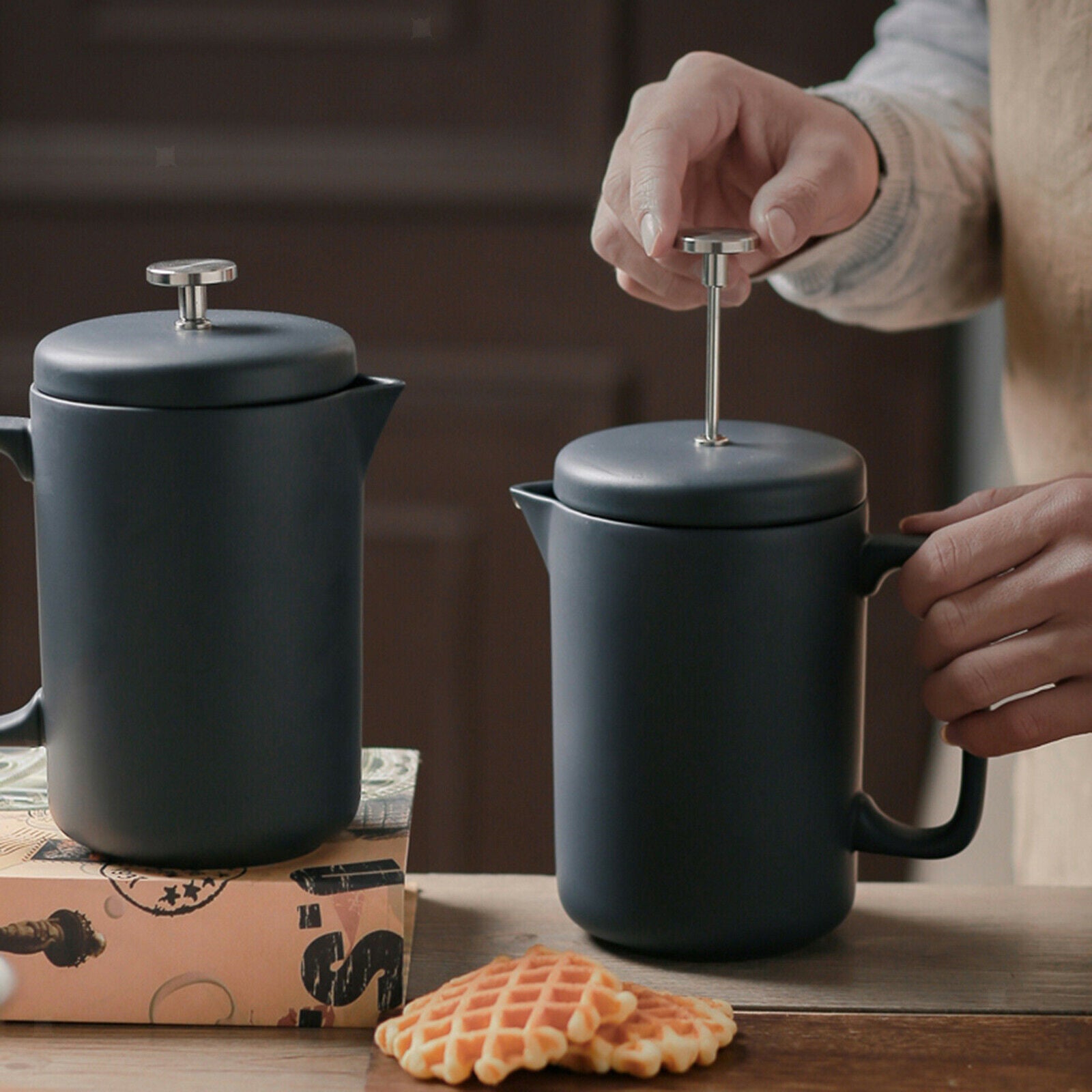 French Press Coffee Maker for Good Coffee and Tea Office Camping Rust-Free