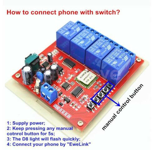 New 4CH WiFi Wireless Remote Control Switch 110V 220VAC Smart Home Automation