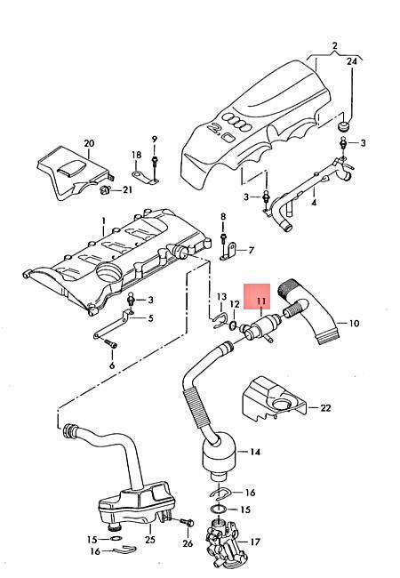 Breather Valve AUDI VW Audi A4 Wagon S4 A6 S6 quattro Passat 4B2 4B4 06B103235G