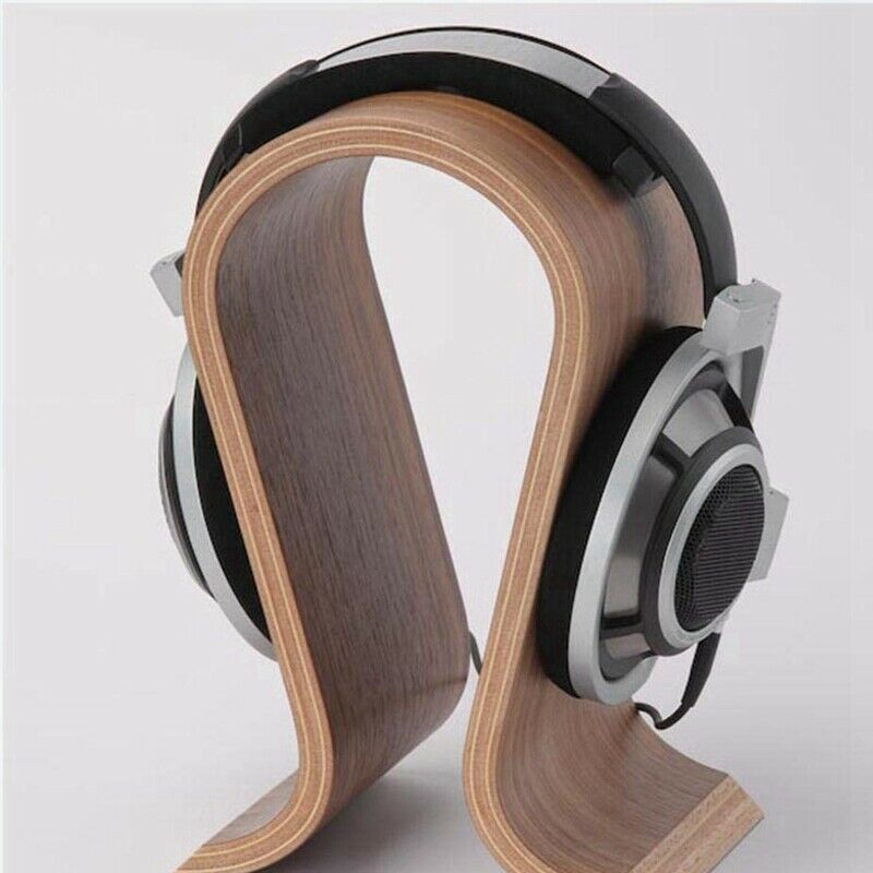 Headphone Stand Earphone Bracket Headset Hanger Wood Desk Display Stand U ShapX6