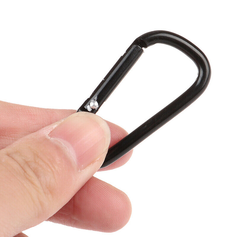 10Pieces Black D Shaped Aluminum Alloy Carabiner Hook Keychain Accesso.l8