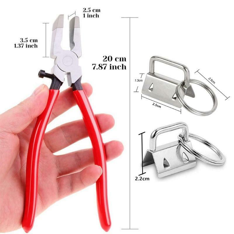 40Pcs Key Fob Hardware Set with Split Rings Pliers for Wristlet Clamp Lanyard