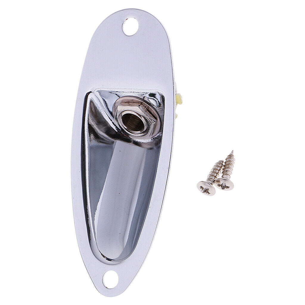 3pcs Boat Shape Output Jack Socket Plate with Screws for  ST Guitar