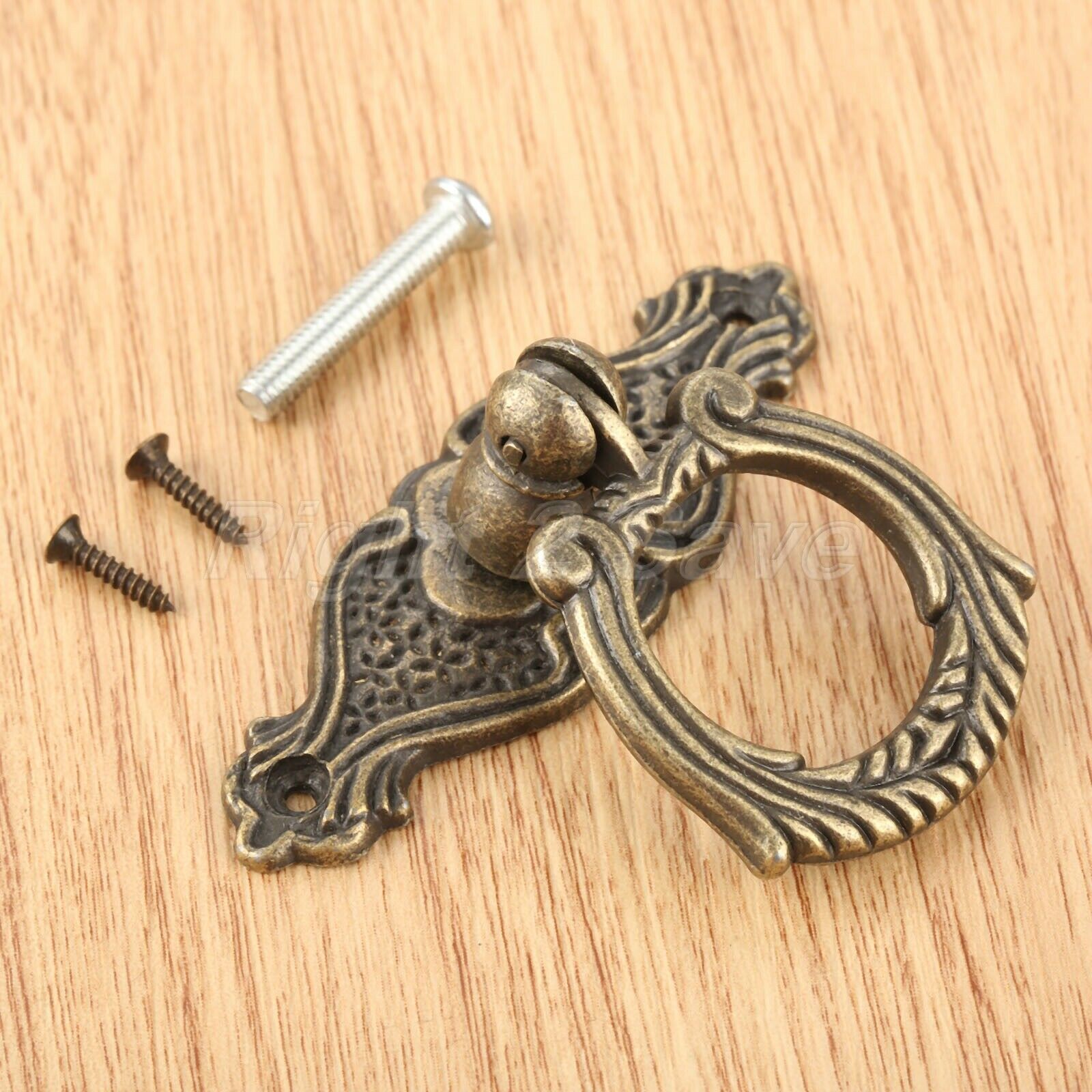 1Pc 65*48mm Retro Furniture Kitchen Cabinet Pull Handle Jewelry Chest Ring Knob