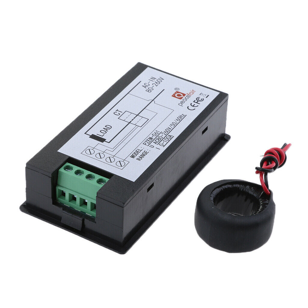 2 Pieces AC 80-260 V Digital Multimeter Voltmeter Ammeter Energy Monitoring