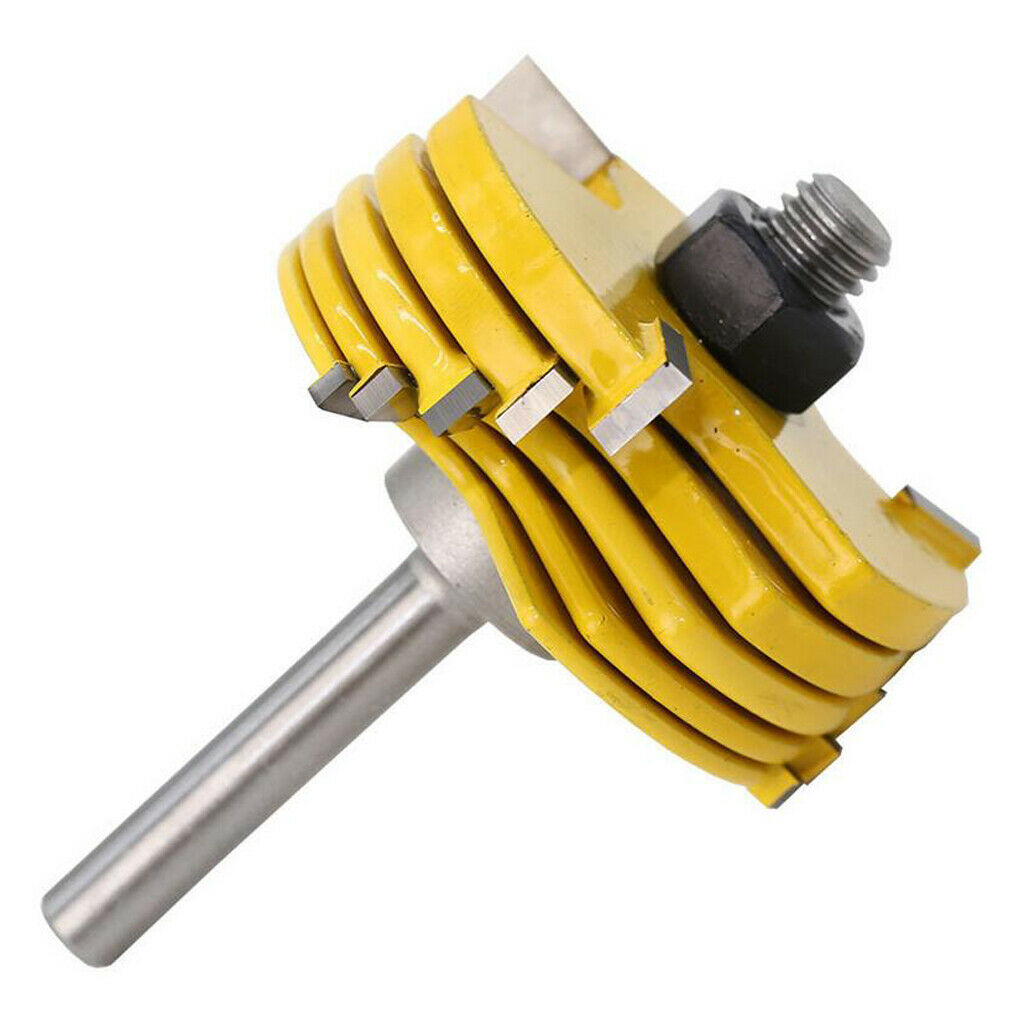 6x Blade Slot Cutter Wing Router Bit (1/16 to 1/4 Inch) and 2x Shank 1/2 & 1/4