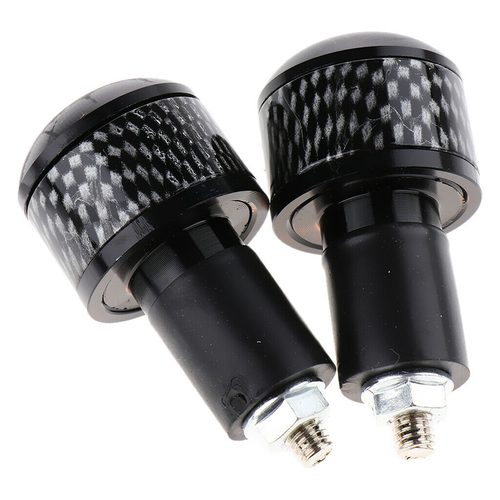 2 Pairs Motorcycle Handlebar End   Plugs for 22mm Hand Bar Black+Orange