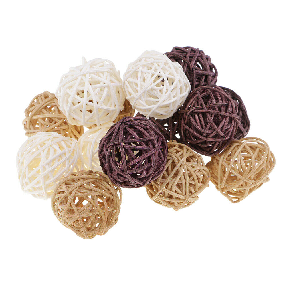 15pcs/3cm Various Rattan Balls,Christmas Home Wedding Party Decoration DIY Craft