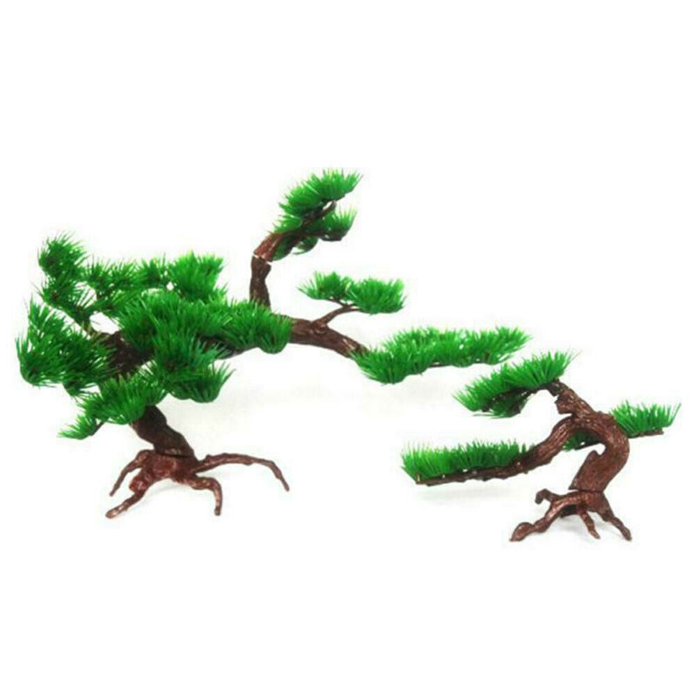 Artificial Plastic Bonsai Pine Tree Fish Tank Decors Aquarium Home Accessory *1