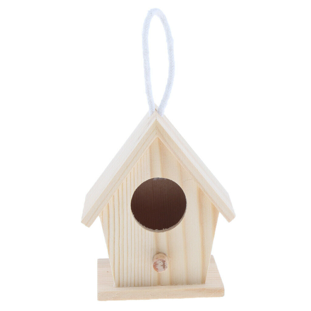 Wood Birdhouse Craft Decorative Cage Bird House Attracts Parakeet Cockatiel