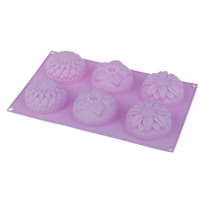 Silicone Soap Mold Flower Pattern Rectangular Handmade Soap Making DIY Mou.l8