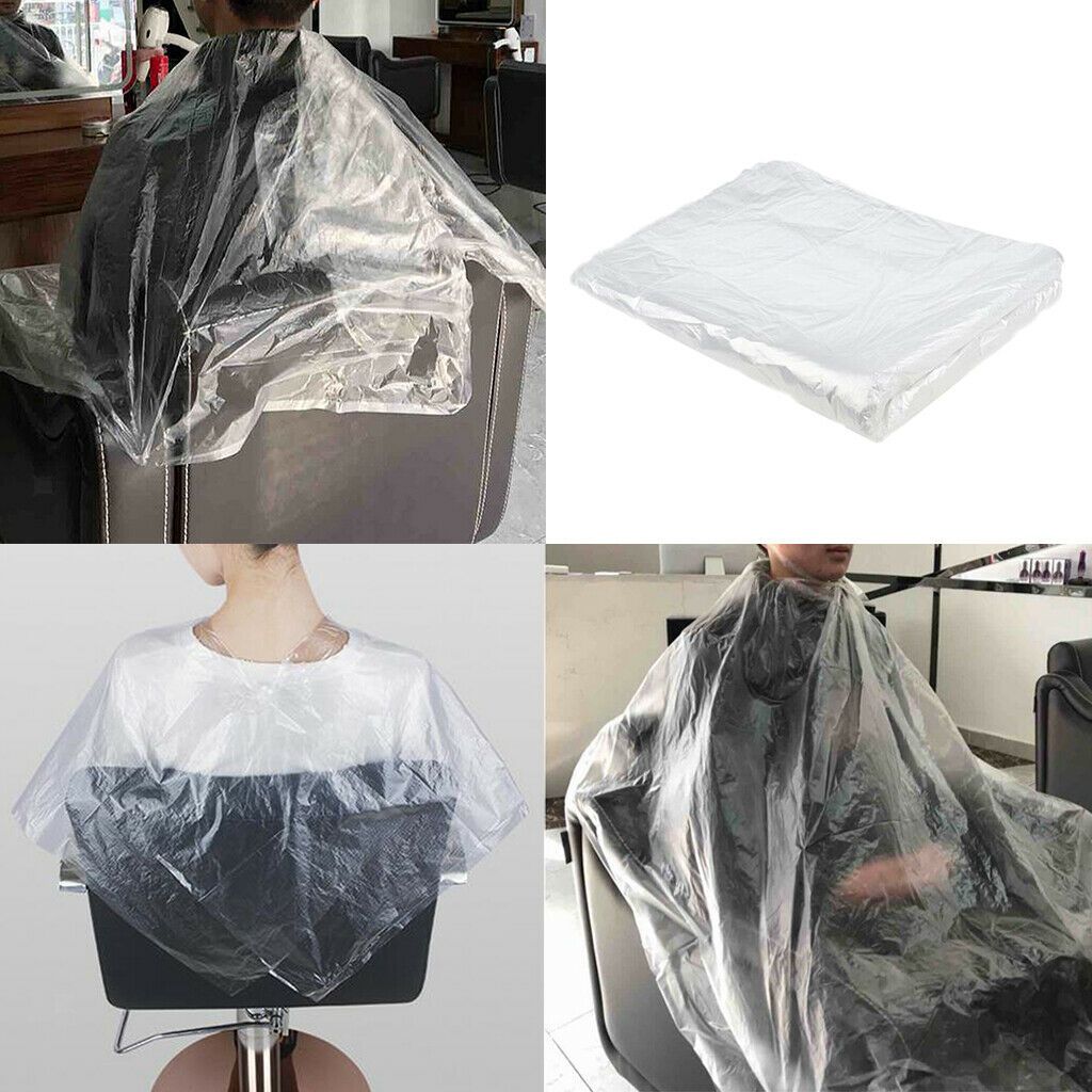 50 Pieces Waterproof Disposable Hair Cutting Cape Gown Capes Cloth Apron