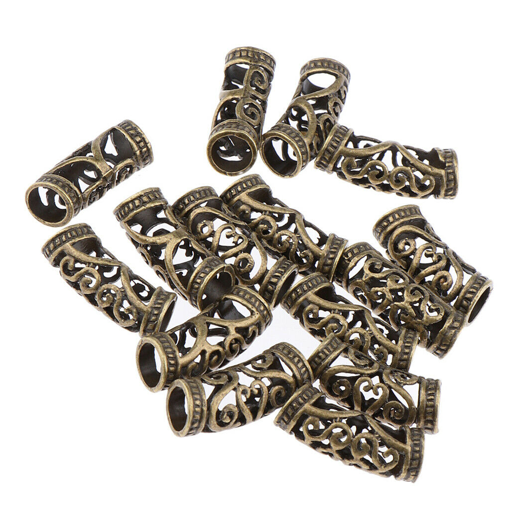 30Pcs Hair Tubes Dreadlocks Beads Ring Cuffs Hair Braiding Braids Jewelries