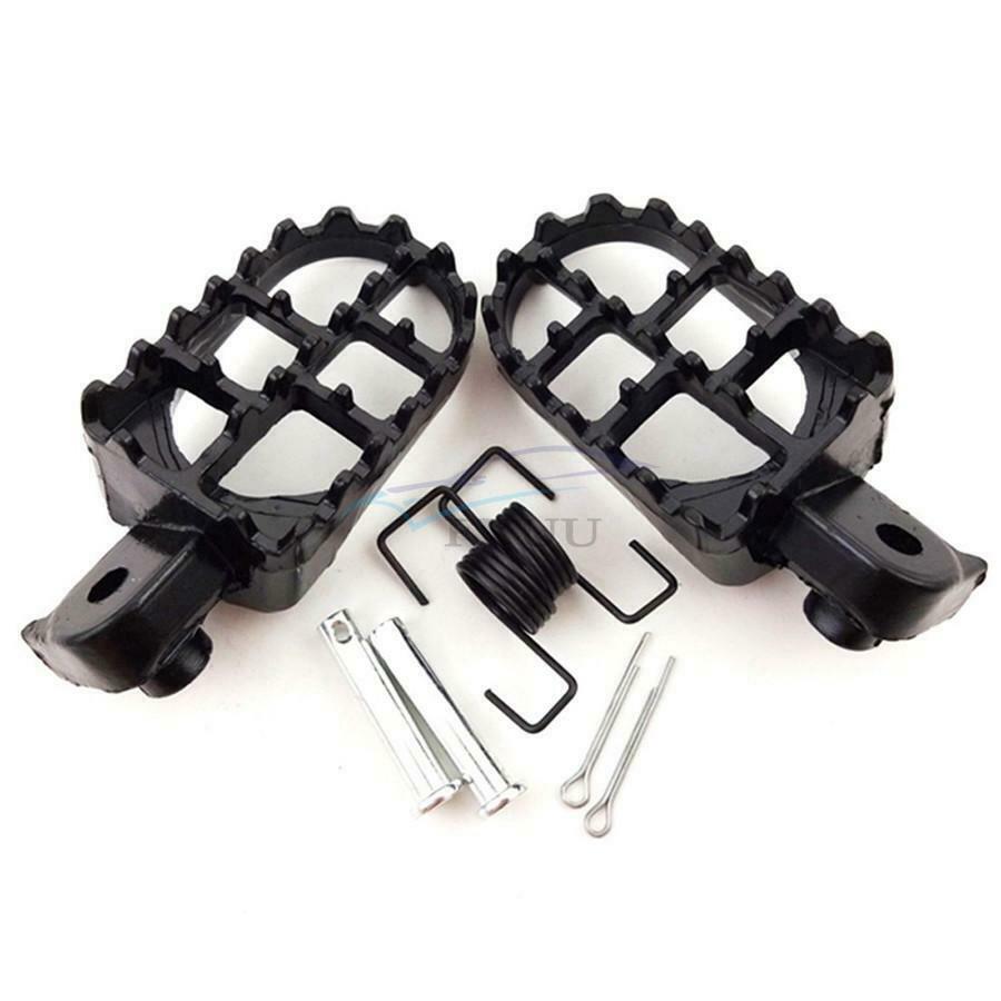 1 Pair Aluminum Motorcycle Wide Foot Pegs Footrest Dirt Bike Foot Pedal 8mm Bolt